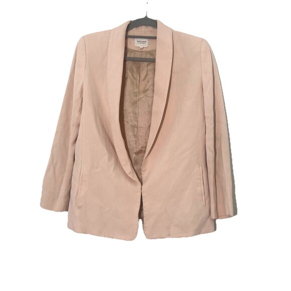 Sezane 2 Piece Pantsuit Women’s 40 Jacket Pants Blush Pink Crepe - Picture 2 of 16